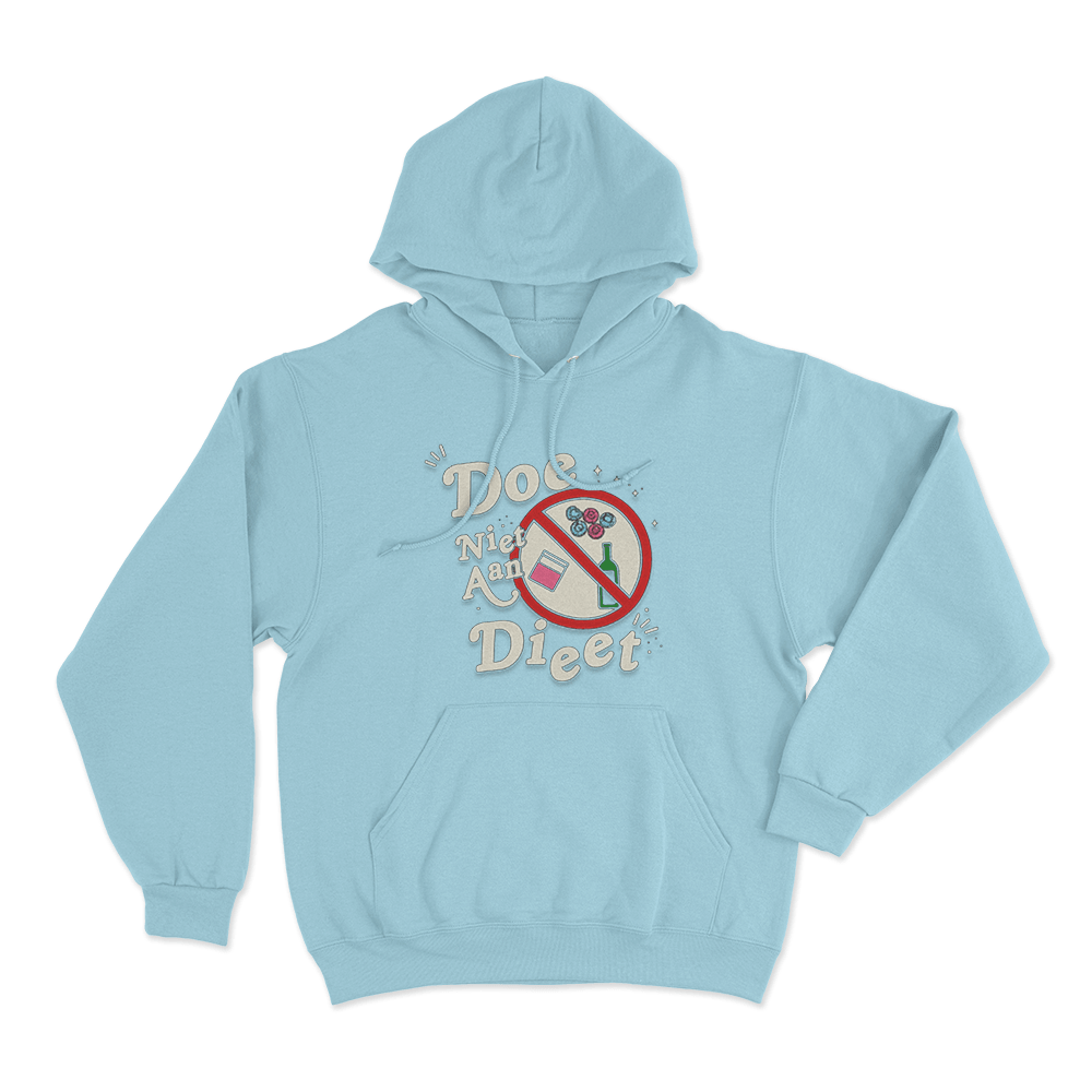 Doe Niet Aan Diet Unisex Hoodie Sky Blue Doe Niet Aan Diet Unisex Hoodie Sky Blue