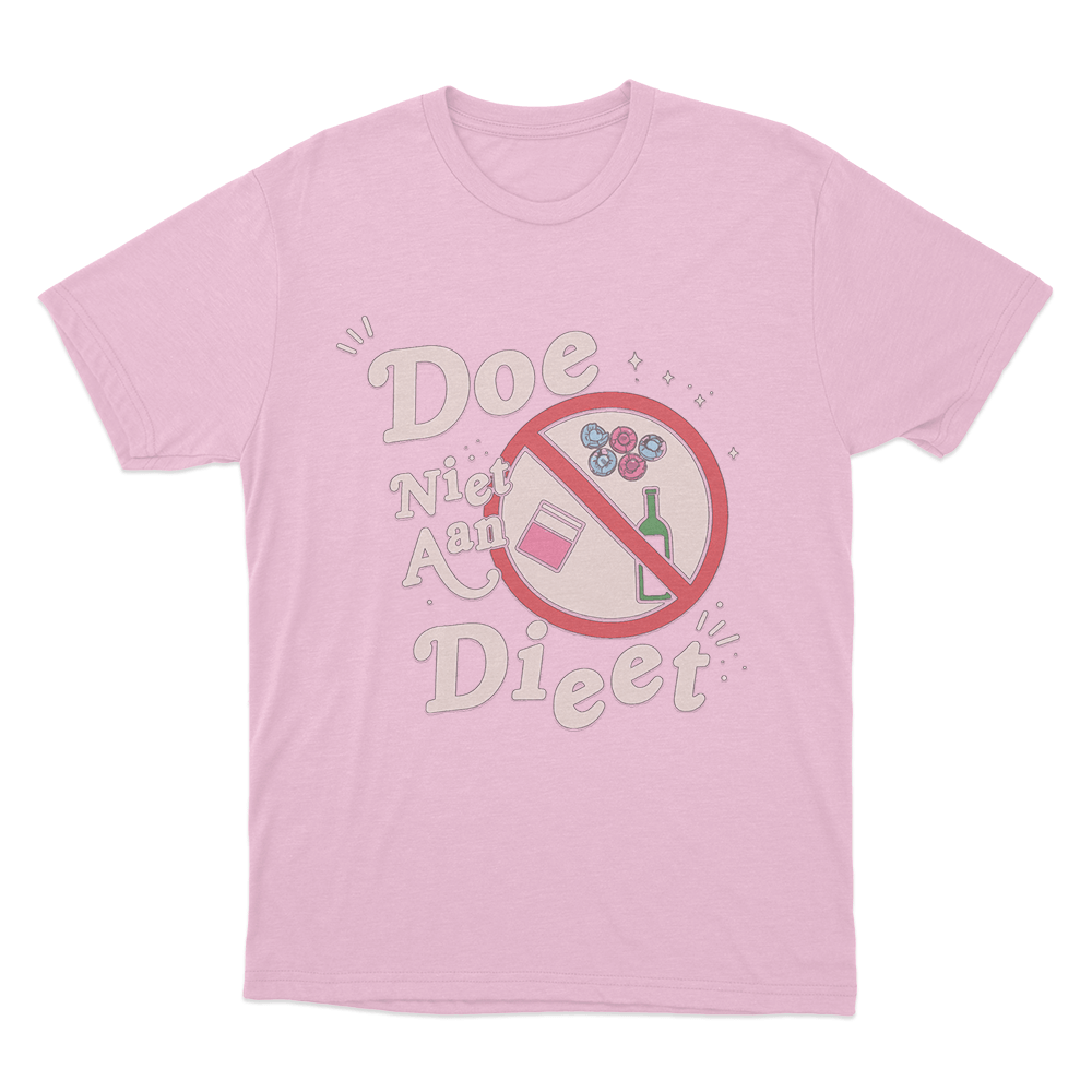 Doe Niet Aan Diet Unisex T Shirt Pink Doe Niet Aan Diet Unisex T Shirt Pink