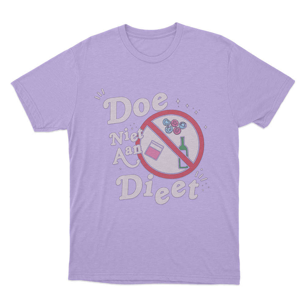 Doe Niet Aan Diet Unisex T Shirt Purple Doe Niet Aan Diet Unisex T Shirt Purple