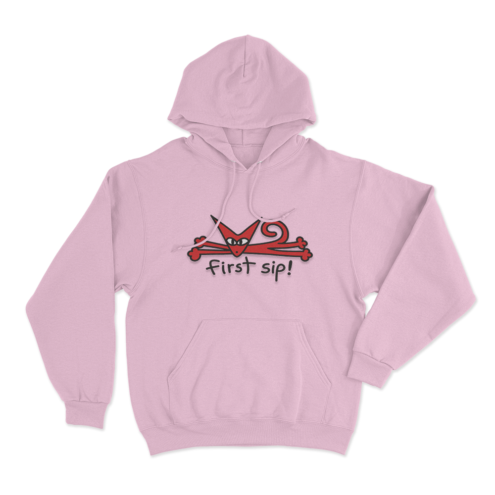 First Sip Unisex Hoodie Pink First Sip Unisex Hoodie Pink
