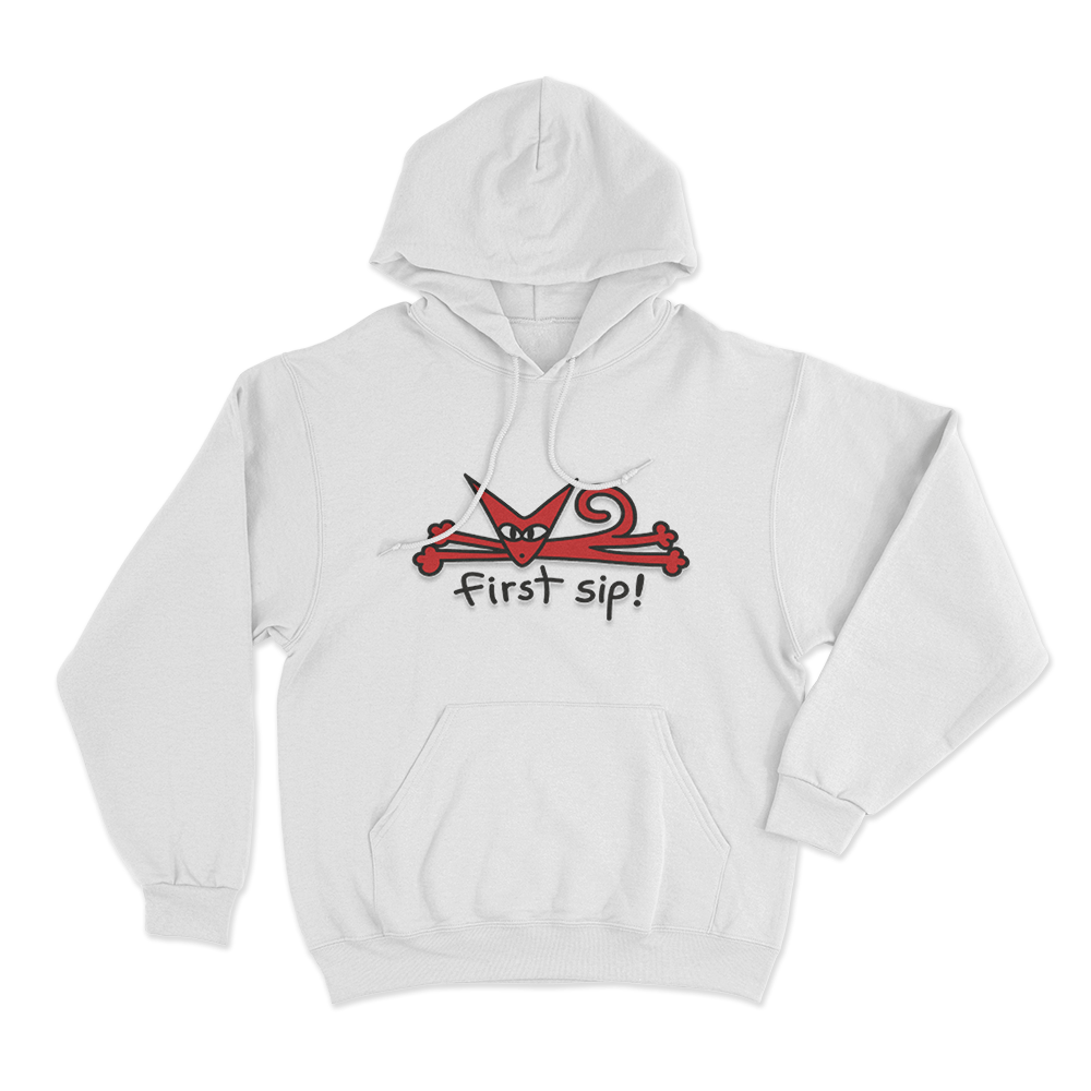 First Sip Unisex Hoodie White First Sip Unisex Hoodie White