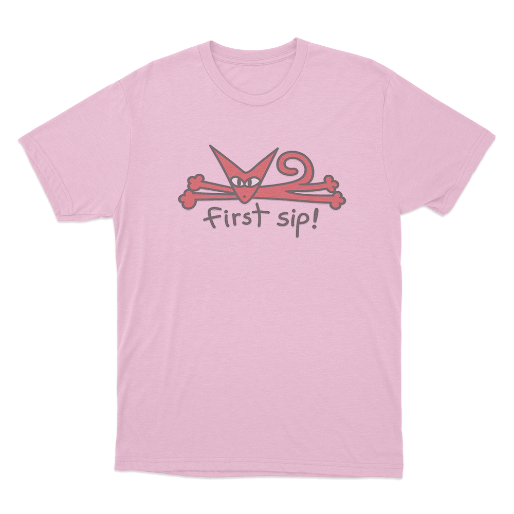 First Sip Unisex T Shirt Pink First Sip Unisex T Shirt Pink