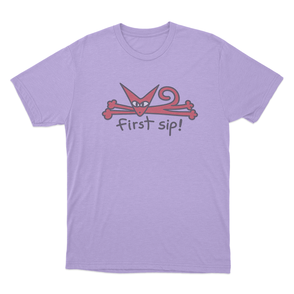 First Sip Unisex T Shirt Purple First Sip Unisex T Shirt Purple