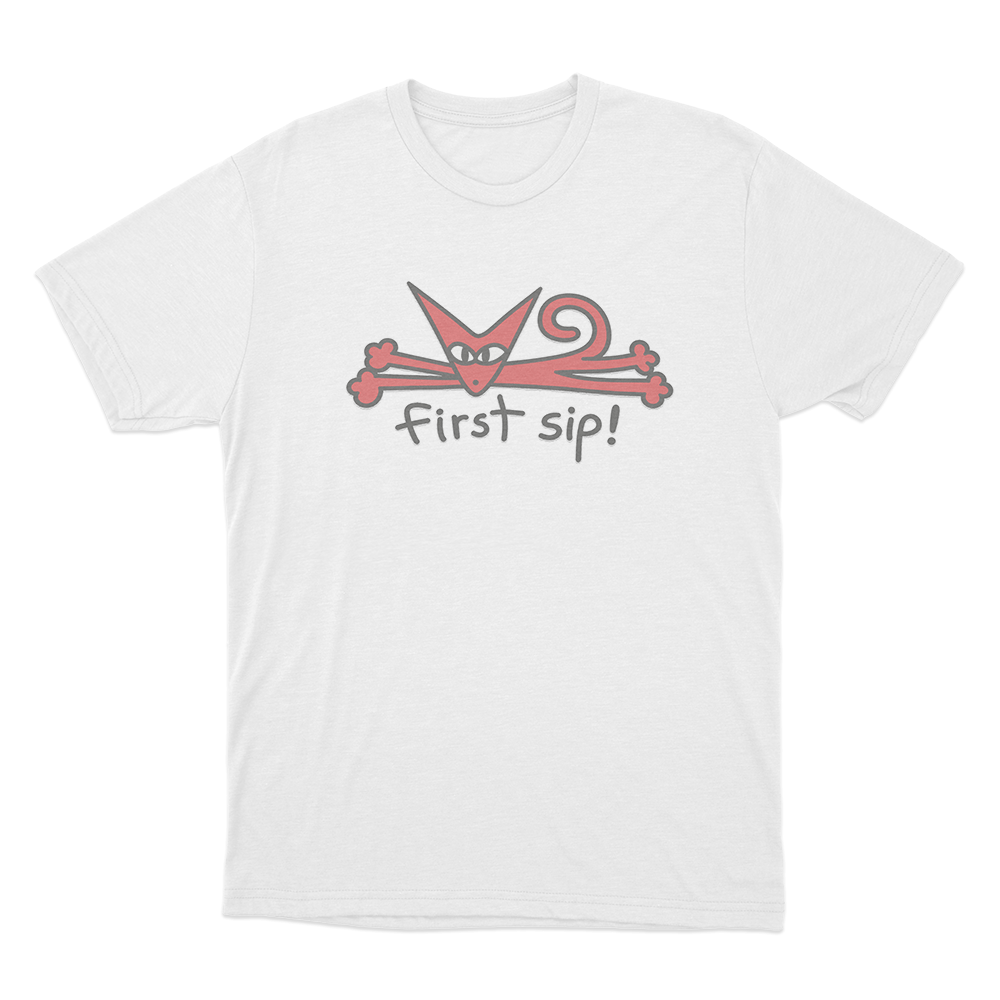 First Sip Unisex T Shirt White First Sip Unisex T Shirt White