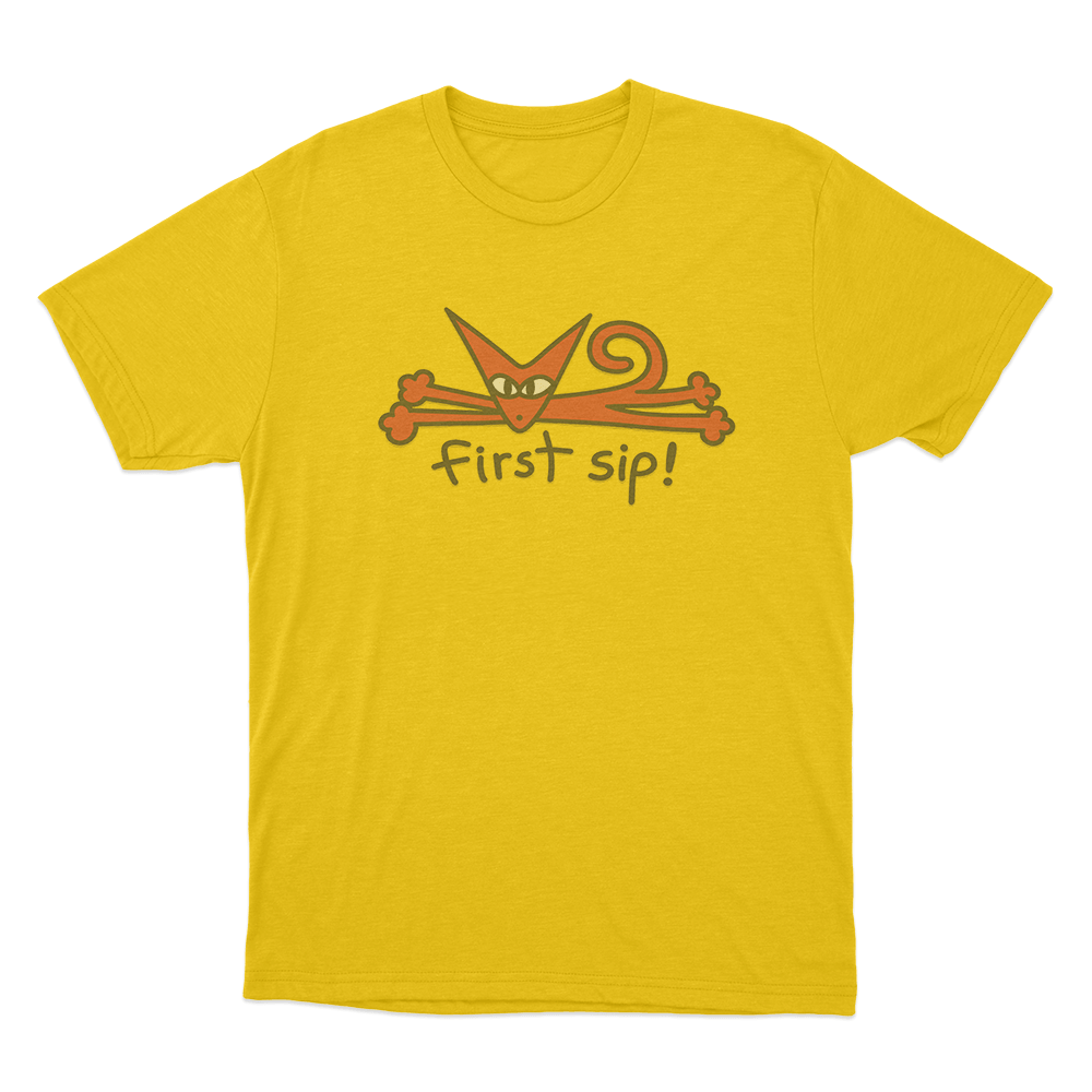 First Sip Unisex T Shirt Yellow First Sip Unisex T Shirt Yellow