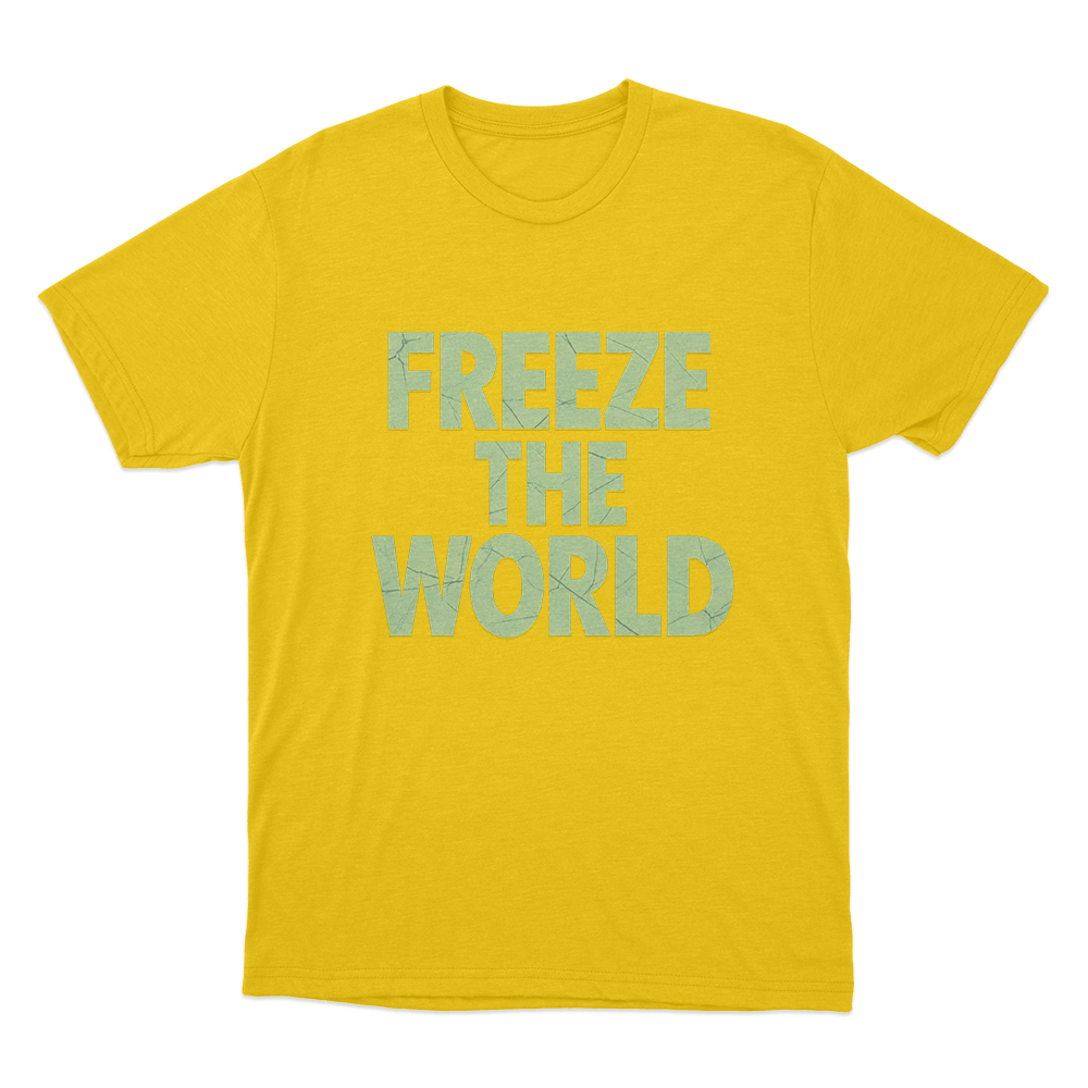 Freeze The World Unisex T Shirt Yellow Freeze The World Unisex T Shirt Yellow
