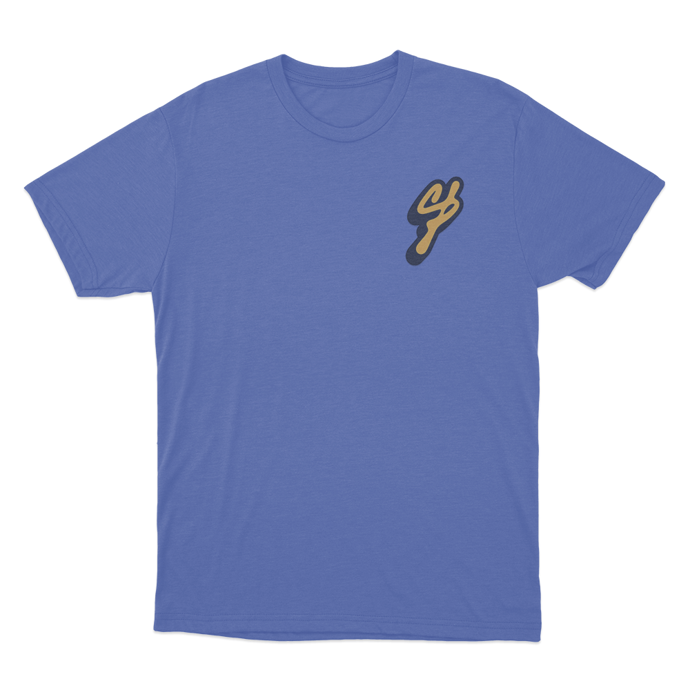 Golden Signature Logo Unisex T Shirt Blue Golden Signature Logo Unisex T Shirt Blue