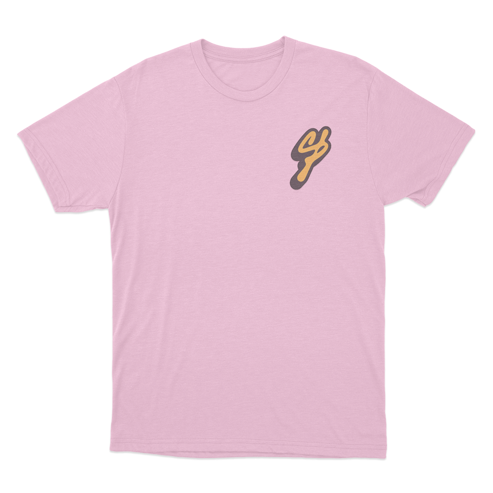 Golden Signature Logo Unisex T Shirt Pink Golden Signature Logo Unisex T Shirt Pink