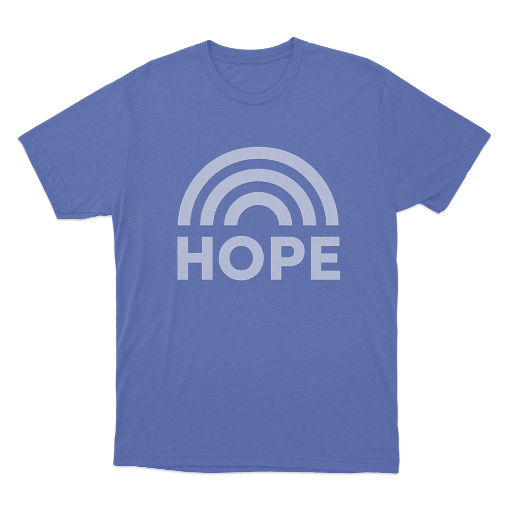 Hope Rainbow Arch Unisex T Shirt Blue Hope Rainbow Arch Unisex T Shirt Blue