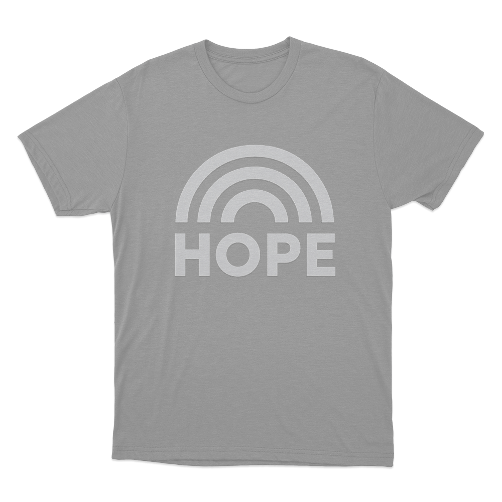 Hope Rainbow Arch Unisex T Shirt Grey Hope Rainbow Arch Unisex T Shirt Grey