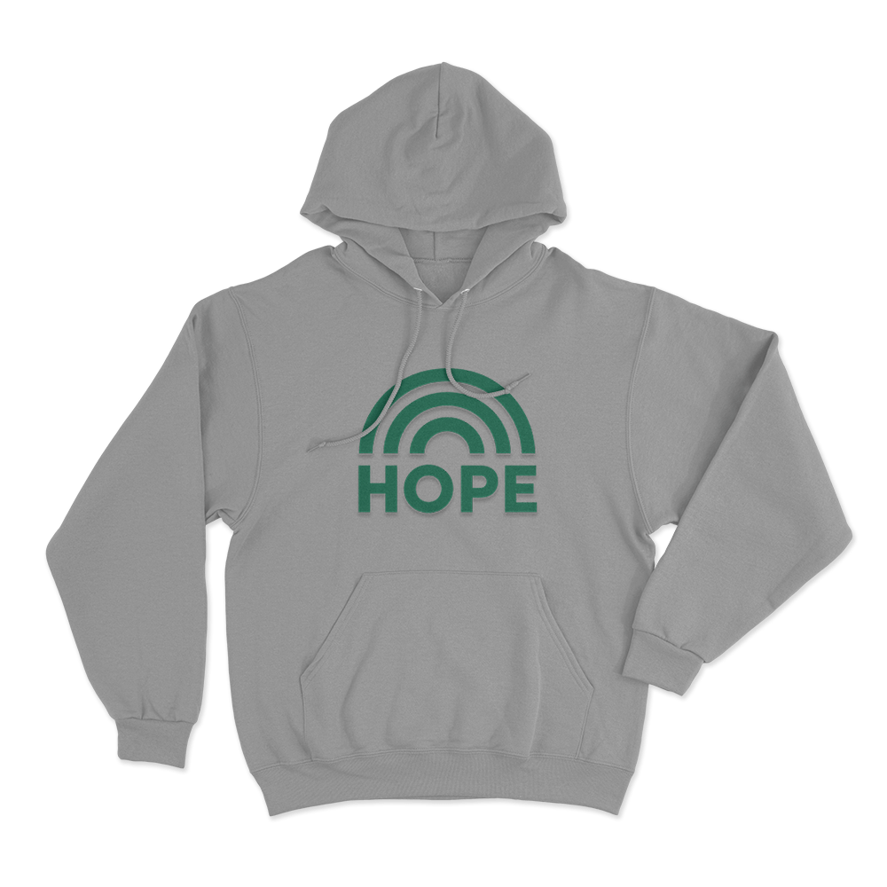Hope Rainbow Unisex Hoodie Grey Hope Rainbow Unisex Hoodie Grey