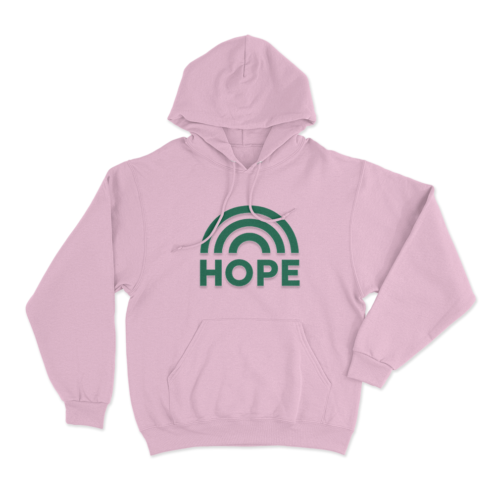 Hope Rainbow Unisex Hoodie Pink Hope Rainbow Unisex Hoodie Pink
