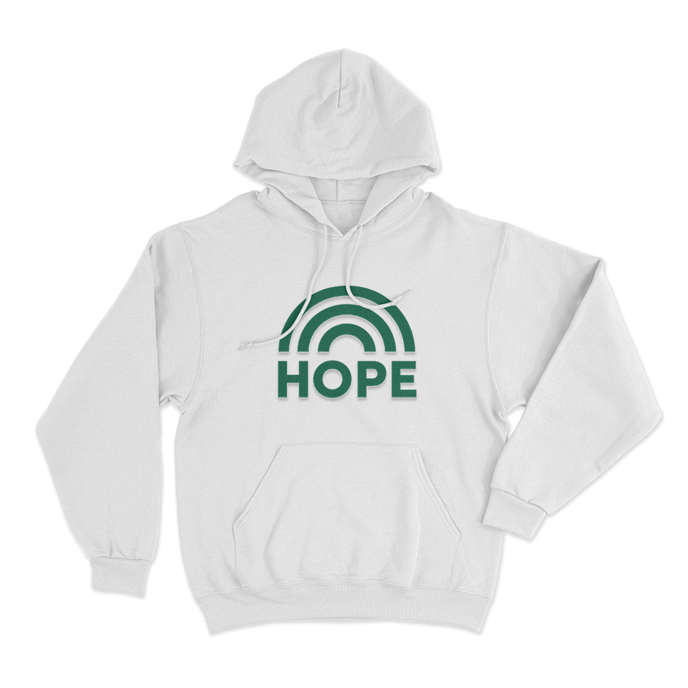 Hope Rainbow Unisex Hoodie White Hope Rainbow Unisex Hoodie White