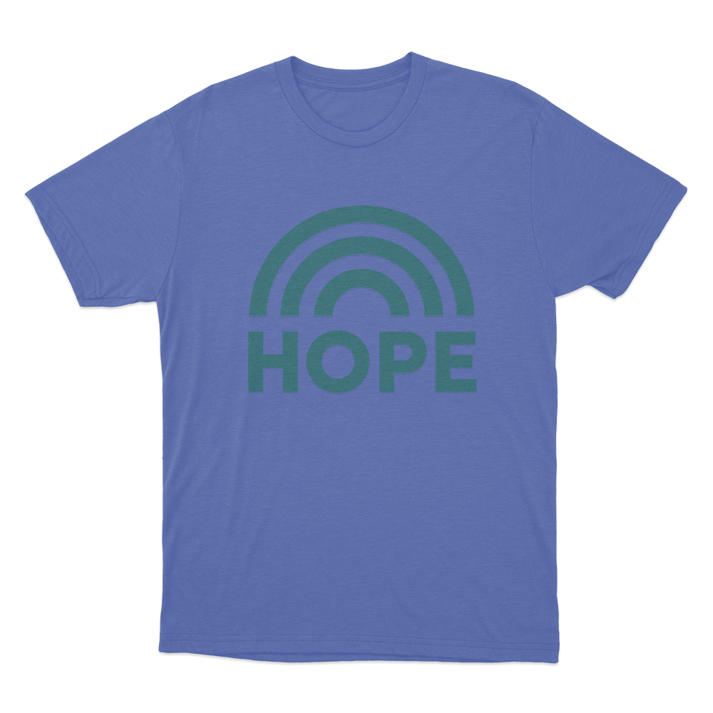 Hope Rainbow Unisex T Shirt Blue Hope Rainbow Unisex T Shirt Blue