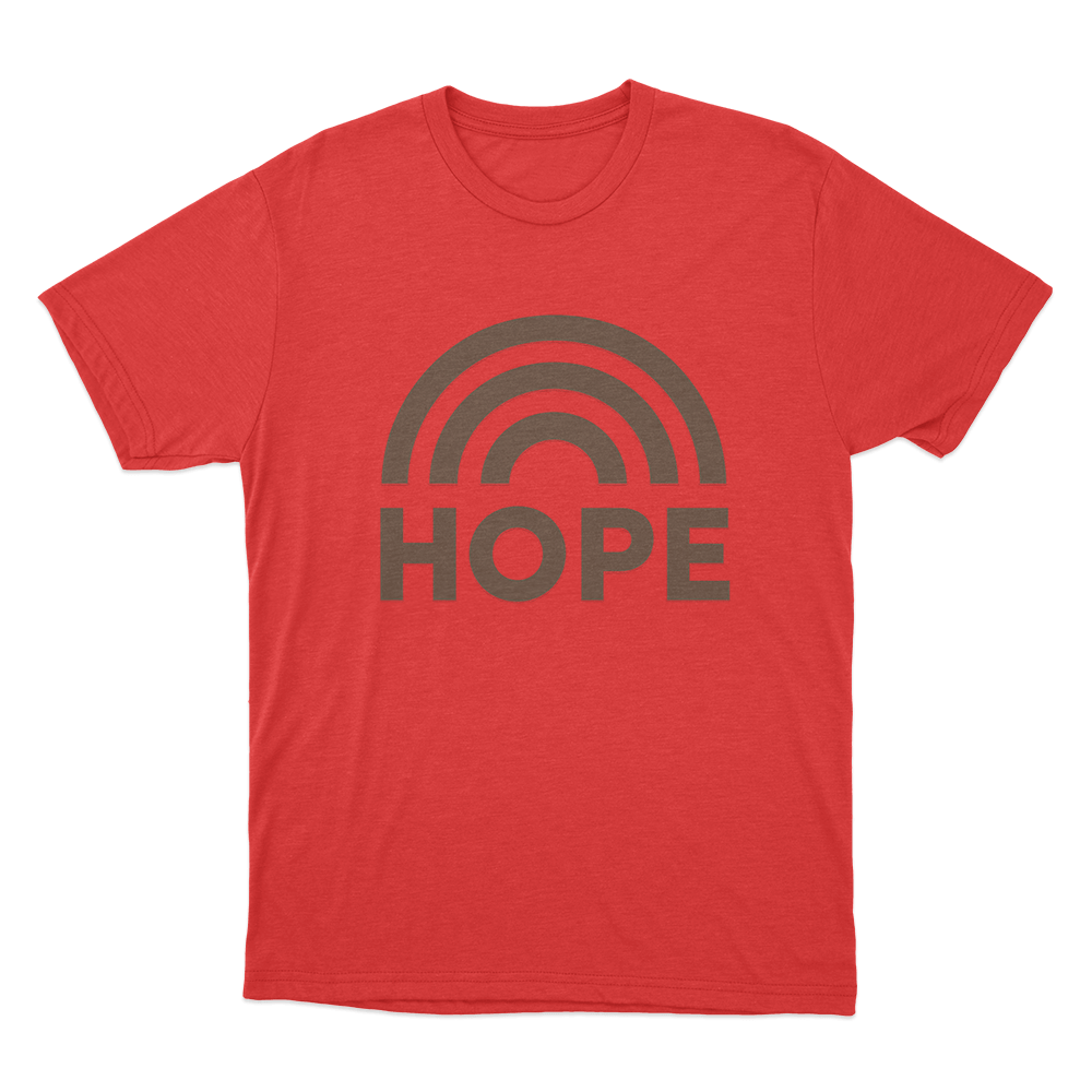 Hope Rainbow Unisex T Shirt Red Hope Rainbow Unisex T Shirt Red