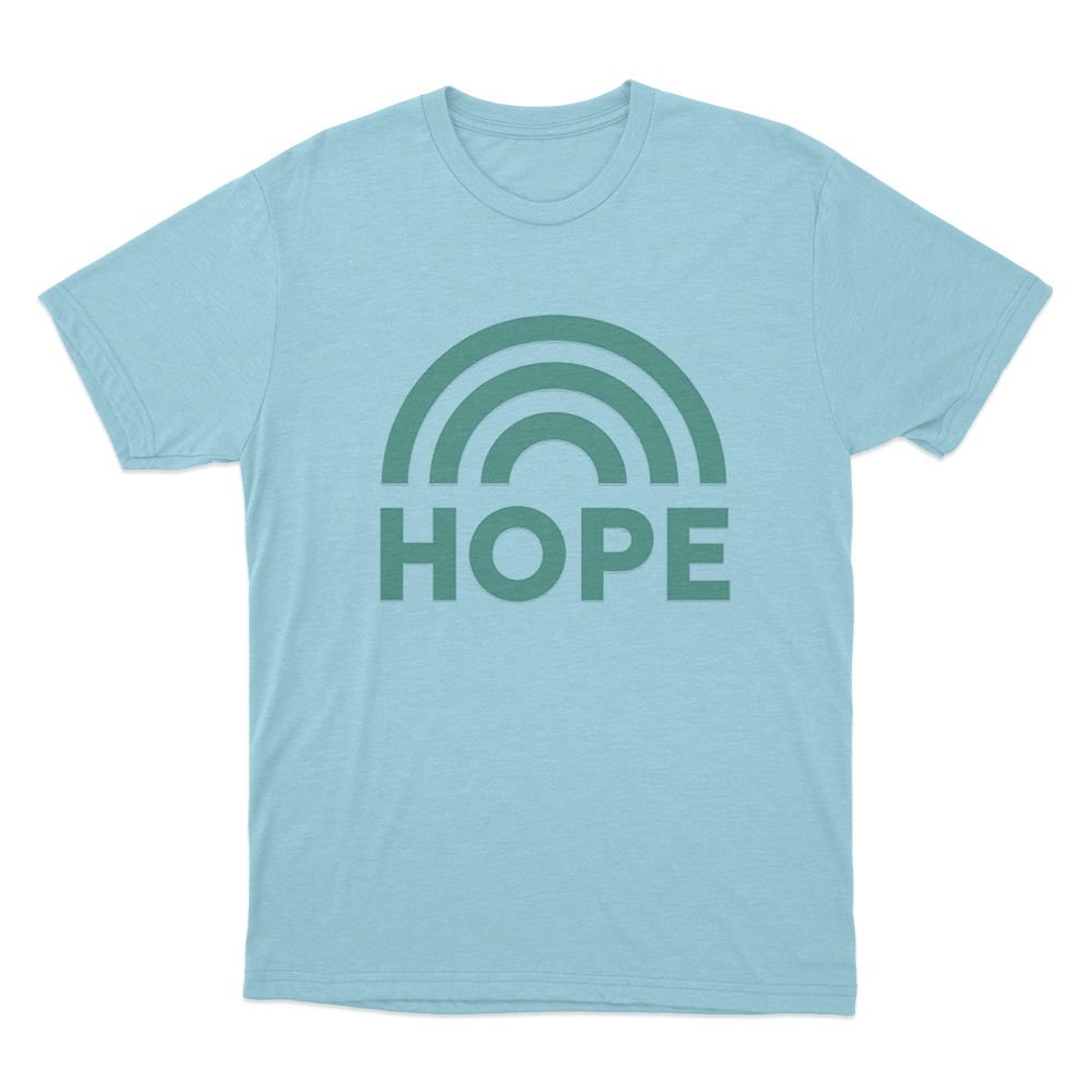 Hope Rainbow Unisex T Shirt Sky Blue Hope Rainbow Unisex T Shirt Sky Blue
