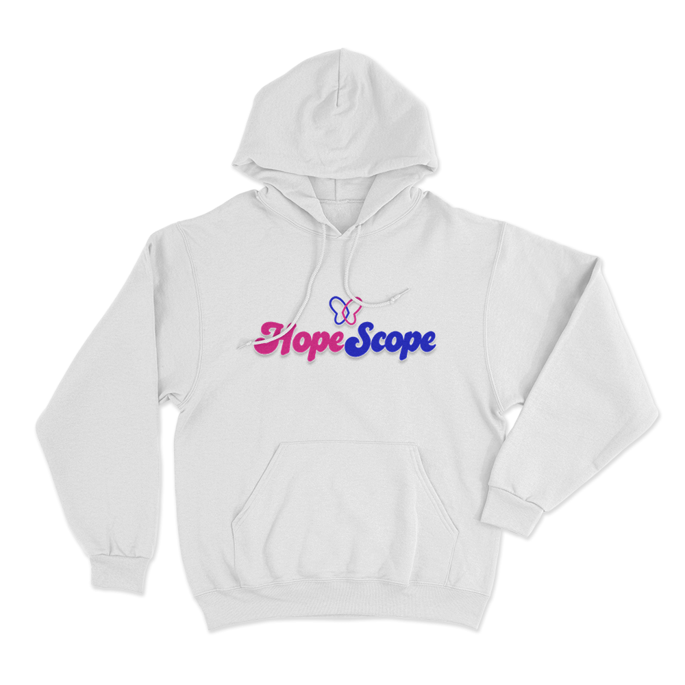 Hope Scope Logo Unisex Hoodie White Hope Scope Logo Unisex Hoodie White