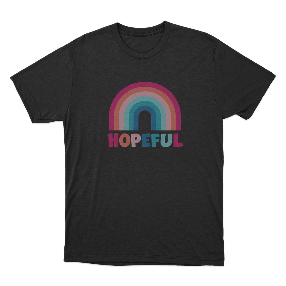 Hopeful Colorful Rainbow Unisex T Shirt Black Hopeful Colorful Rainbow Unisex T Shirt Black