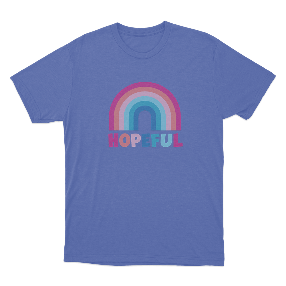 Hopeful Colorful Rainbow Unisex T Shirt Blue Hopeful Colorful Rainbow Unisex T Shirt Blue