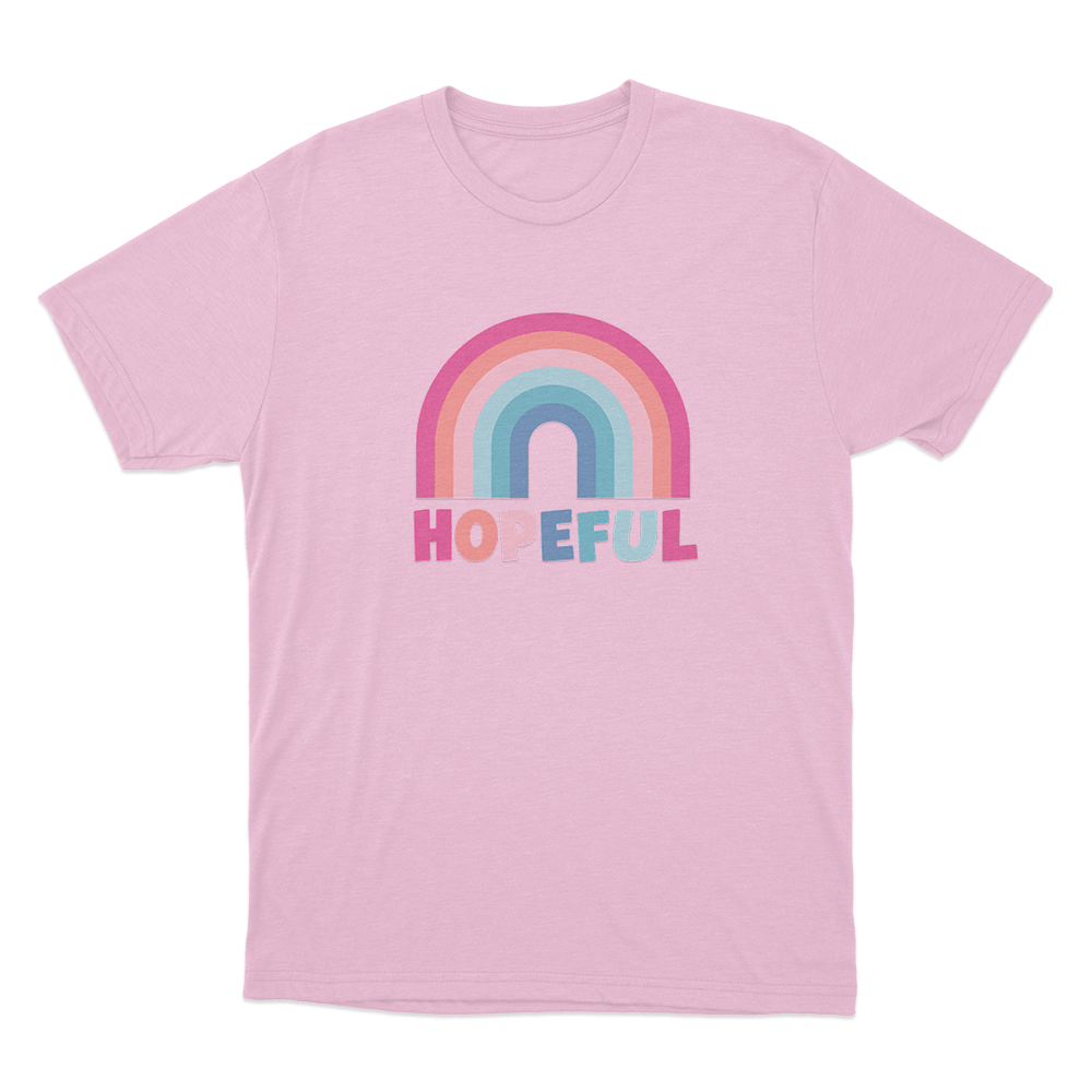 Hopeful Colorful Rainbow Unisex T Shirt Pink Hopeful Colorful Rainbow Unisex T Shirt Pink