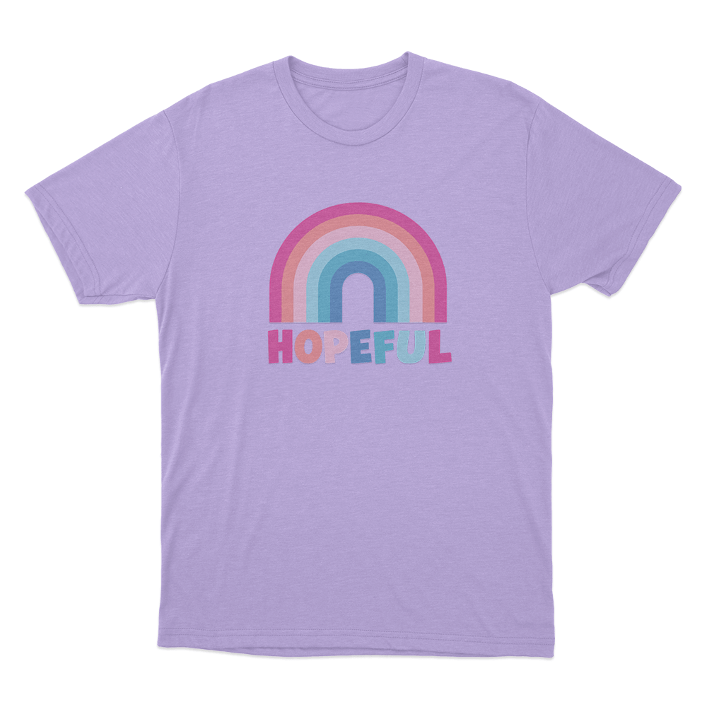 Hopeful Colorful Rainbow Unisex T Shirt Purple Hopeful Colorful Rainbow Unisex T Shirt Purple