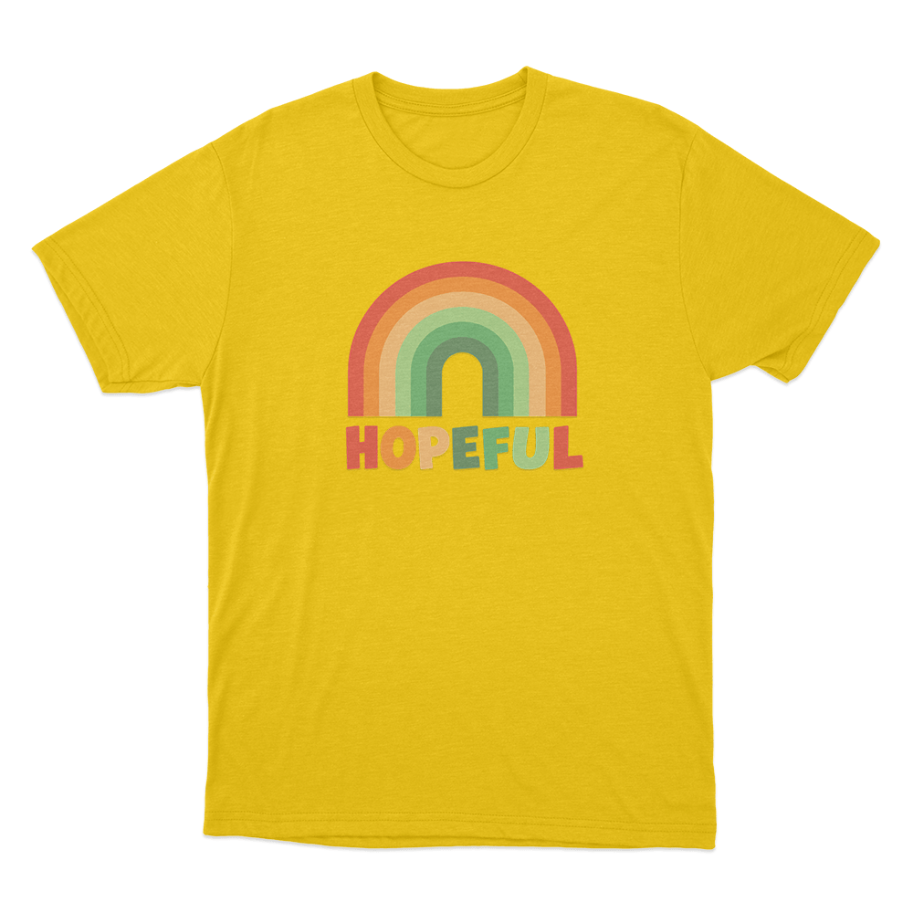 Hopeful Colorful Rainbow Unisex T Shirt Yellow Hopeful Colorful Rainbow Unisex T Shirt Yellow