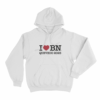 I Love BN Unisex Hoodie White