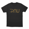 PMW Gold Monogram Unisex T Shirt Black