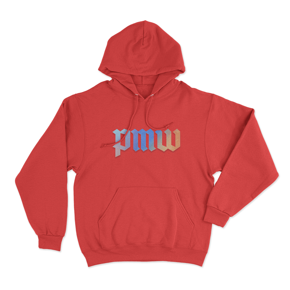 PMW Gradient Logo Unisex Hoodie Red PMW Gradient Logo Unisex Hoodie Red