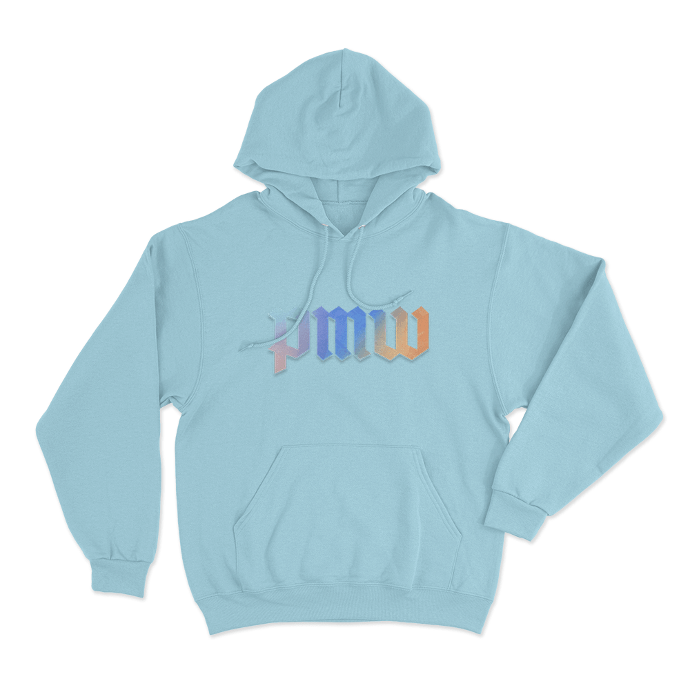 PMW Gradient Logo Unisex Hoodie Sky Blue PMW Gradient Logo Unisex Hoodie Sky Blue