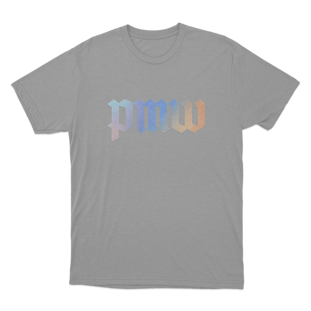 PMW Gradient Logo Unisex T Shirt Grey PMW Gradient Logo Unisex T Shirt Grey