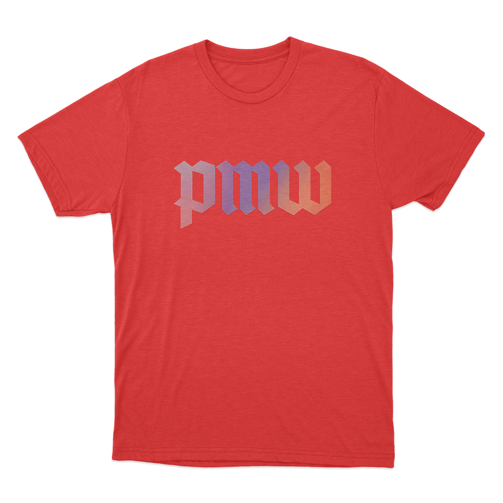 PMW Gradient Logo Unisex T Shirt Red PMW Gradient Logo Unisex T Shirt Red