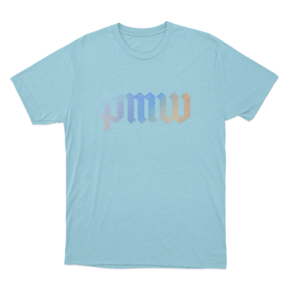 PMW Gradient Logo Unisex T Shirt Sky Blue PMW Gradient Logo Unisex T Shirt Sky Blue