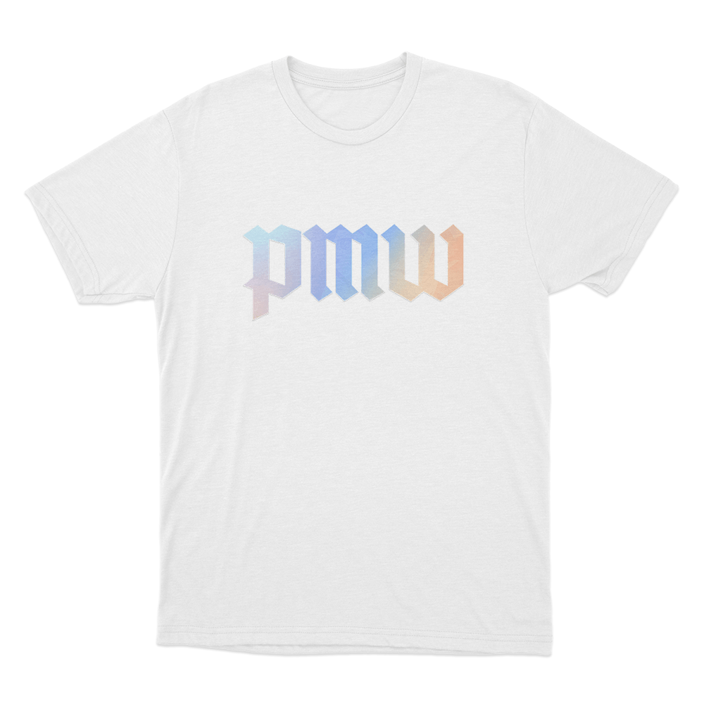 PMW Gradient Logo Unisex T Shirt White PMW Gradient Logo Unisex T Shirt White