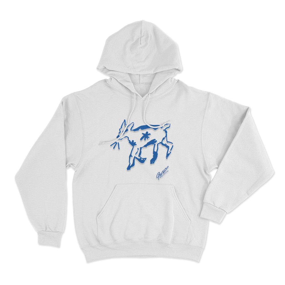 Quevedo Sketch Cow Unisex Hoodie White Quevedo Sketch Cow Unisex Hoodie White 1