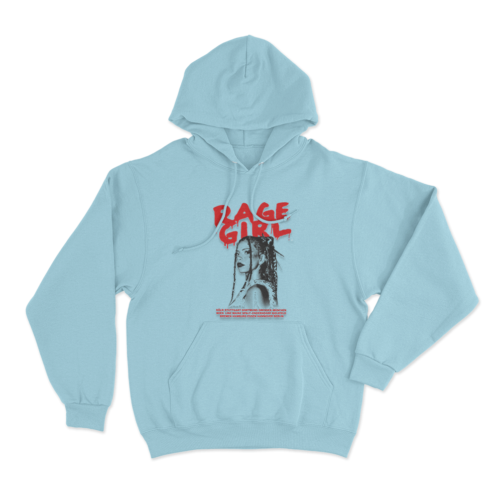 Rage Girl Unisex Hoodie Sky Blue Rage Girl Unisex Hoodie Sky Blue