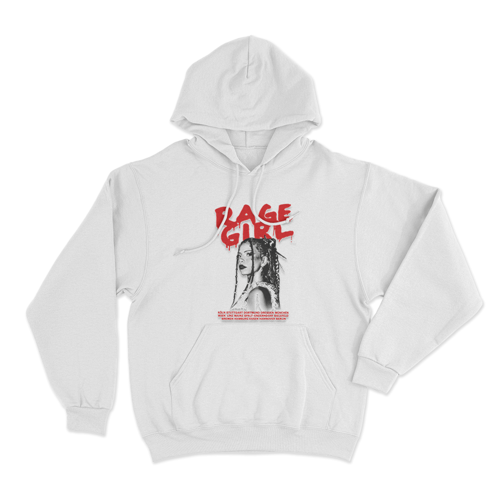 Rage Girl Unisex Hoodie White Rage Girl Unisex Hoodie White