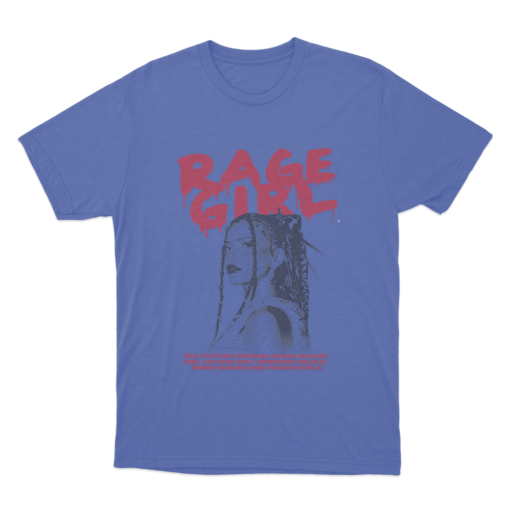 Rage Girl Unisex T Shirt Blue Rage Girl Unisex T Shirt Blue