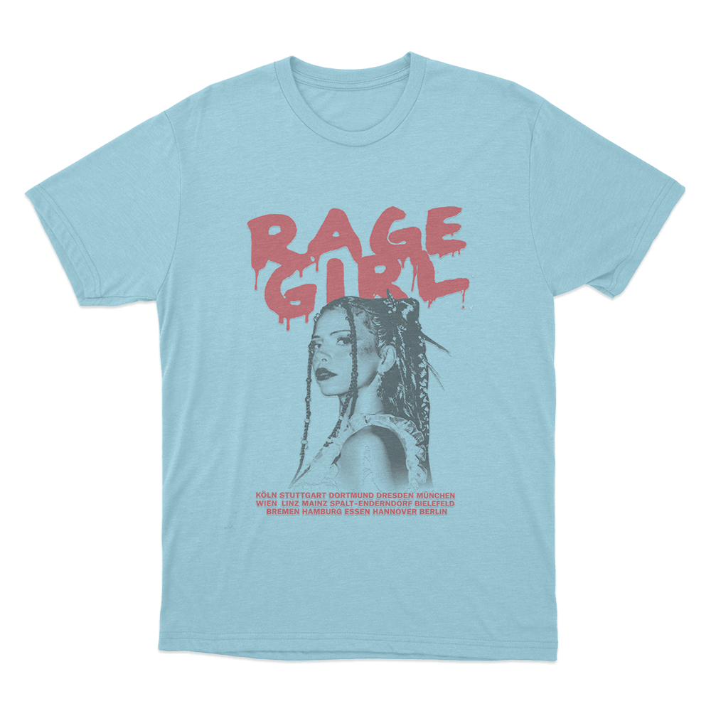Rage Girl Unisex T Shirt Sky Blue Rage Girl Unisex T Shirt Sky Blue