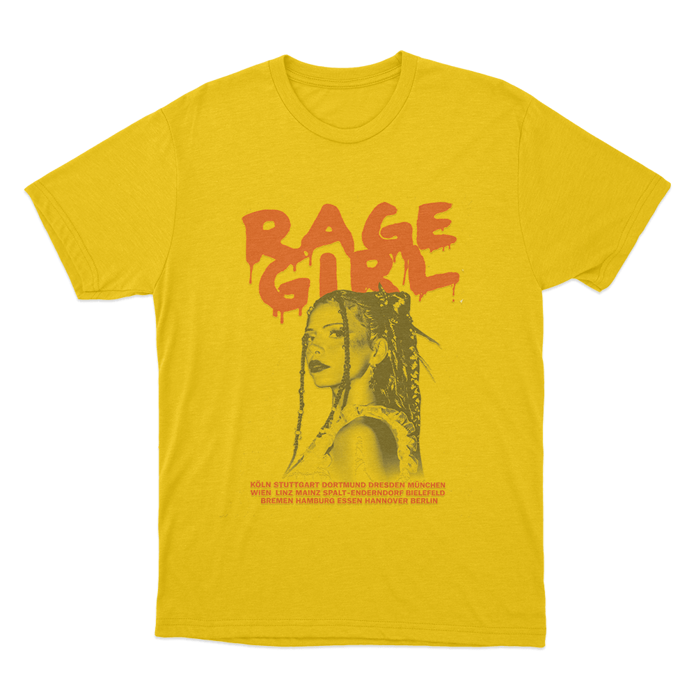 Rage Girl Unisex T Shirt Yellow Rage Girl Unisex T Shirt Yellow