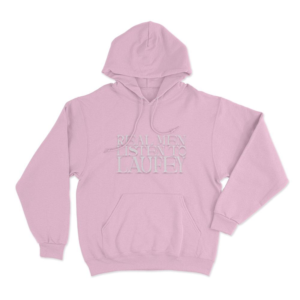 Real Men Listen To Laufey Unisex Hoodie Pink Real Men Listen To Laufey Unisex Hoodie Pink