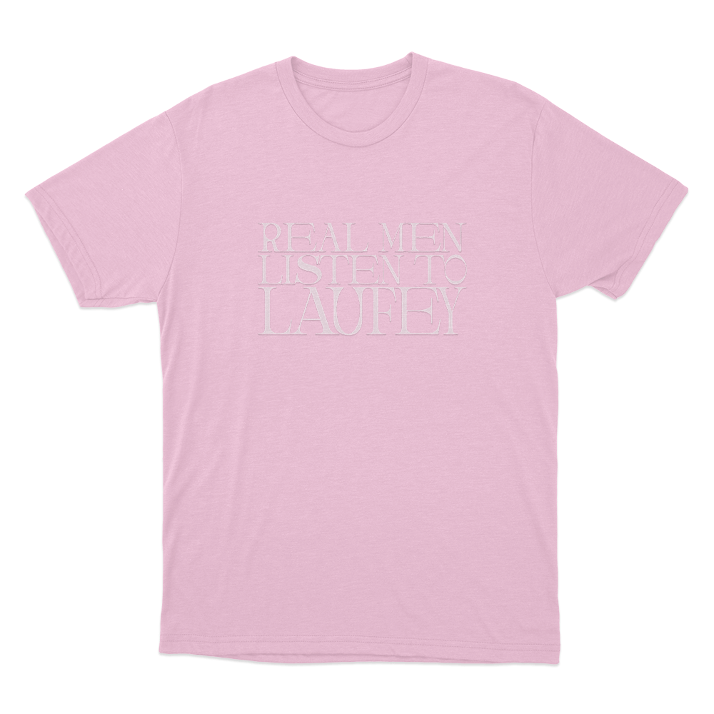 Real Men Listen To Laufey Unisex T Shirt Pink Real Men Listen To Laufey Unisex T Shirt Pink