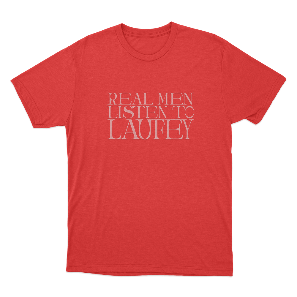 Real Men Listen To Laufey Unisex T Shirt Red Real Men Listen To Laufey Unisex T Shirt Red