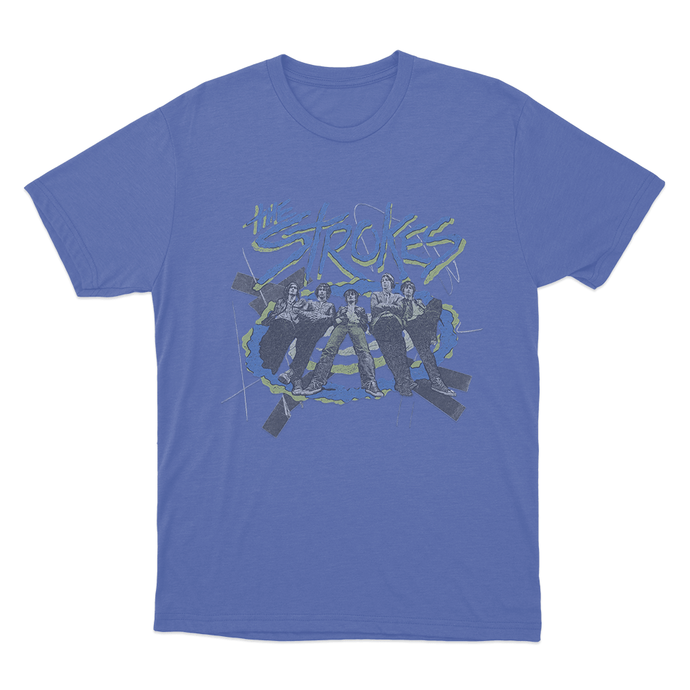 The Strokes Photo Unisex T Shirt Blue The Strokes Photo Unisex T Shirt Blue