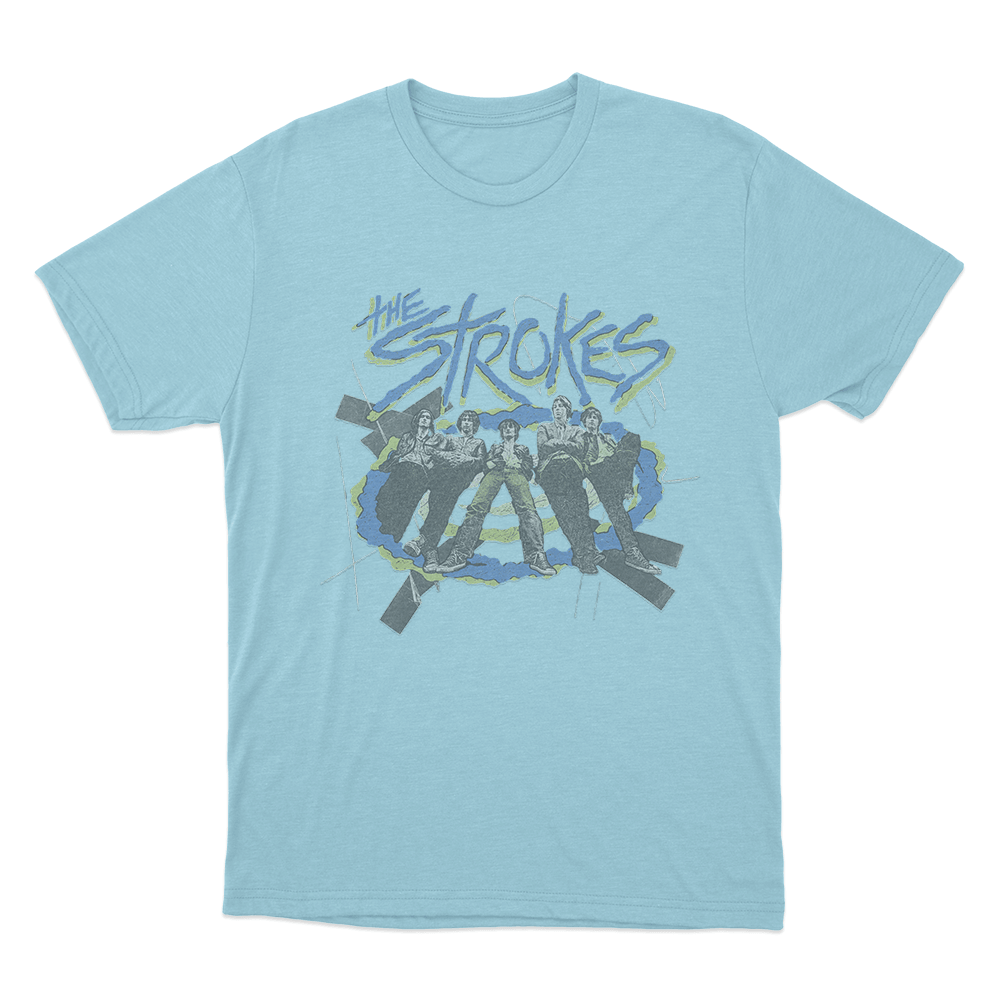 The Strokes Photo Unisex T Shirt Sky Blue The Strokes Photo Unisex T Shirt Sky Blue